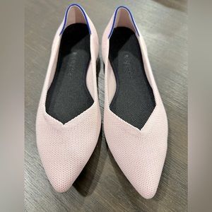 Rothy’s Point flats in size 9. Baby pink.